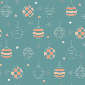 扁平风圣诞彩球背景图片